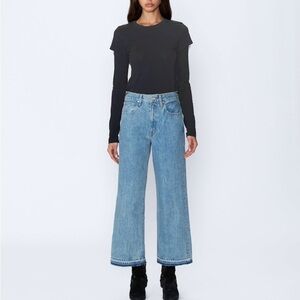 SLVRLAKE cotton grace crop blue raw hem jeans NEW